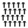 G-PLUS 20PCS Body Bolt Screw Fastener Fender M6-1.0X 16mm Long- 10mm Hex- 17mm Washer Steel Black Vehicle Body Screws