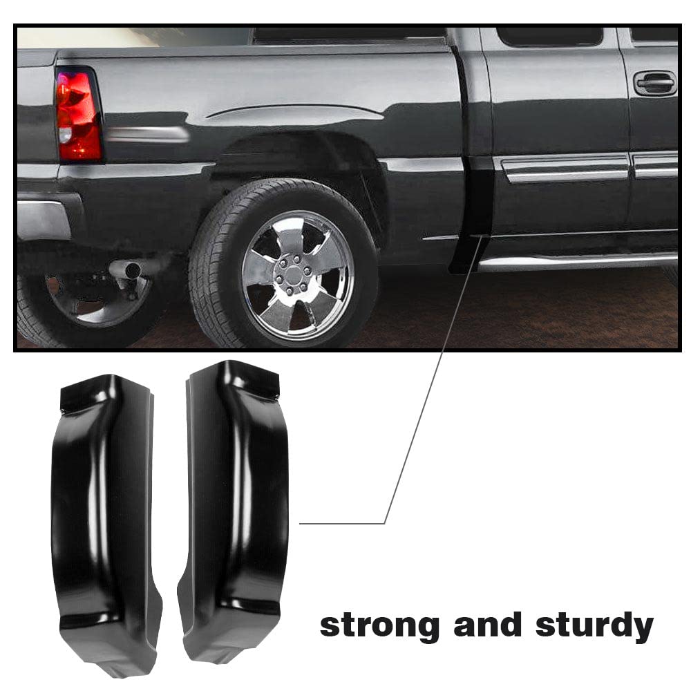 1 Pair Cab Corners Covers Fit For Chevy Silverado GMC Sierra 1999-2007 4 Door Extended Cab Trucks Black