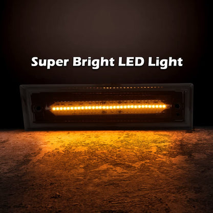 G-PLUS LED Smoke Lens Amber Front Side Marker Light Lamp Compatible with Chevy C10 C20 C30 GMC 1981-1991 GM2550115, GM2551107