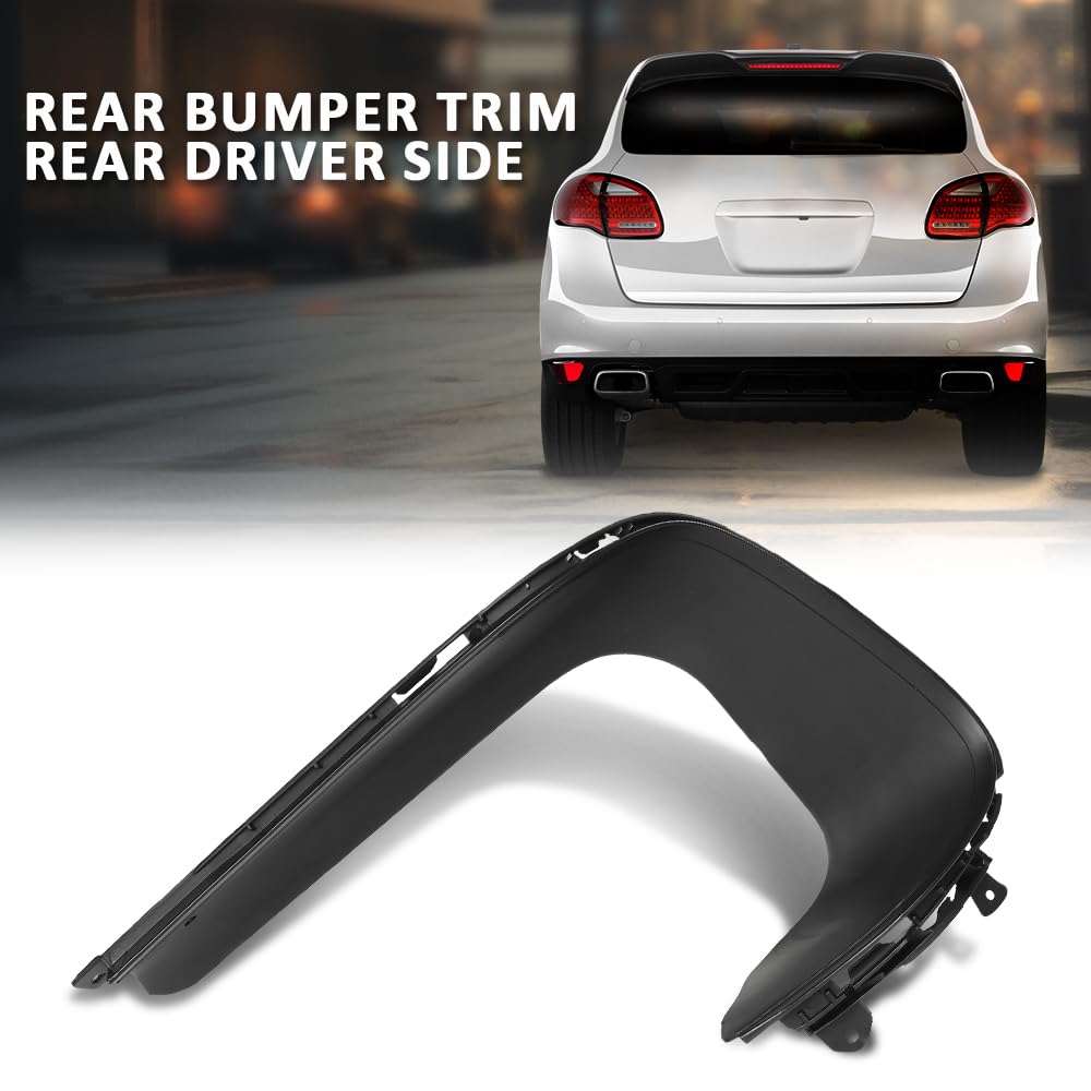 G-PLUS Rear Left Bumper Trim, Compatible with Porsche Cayenne 2011-2014, Driver Side, 958505837009B9, PO1182101