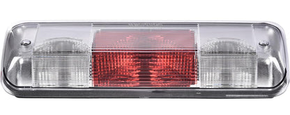 G-PLUS 3rd Brake Light, Compatible with 2004-2008 Ford F150 Truck Third Brake Lights Assembly High Mount Center Rear Roof Third Cargo Light Parking Light Halogen, Clear/Red Lens Black Housing