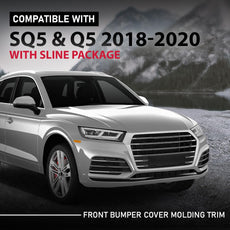 G-PLUS Bumper Molding Trim for Audi SQ5 Q5 S-Line 2018-2020 Front Cover Strip Front View