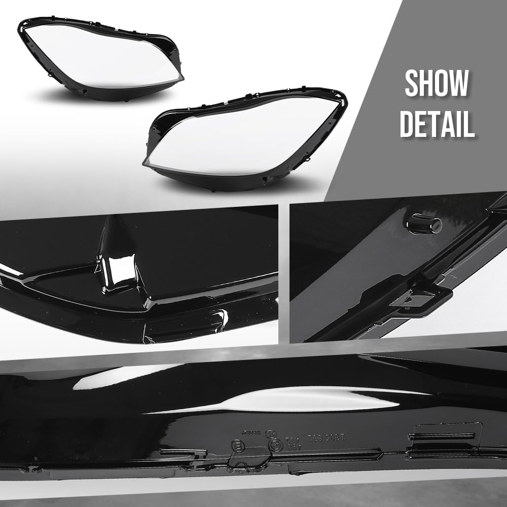 G-PLUS Headlight Lens Cover Compatible with Benz CLS-Class W218 2015-2018 Left & Right Front Headlamp Lens Cover Clear