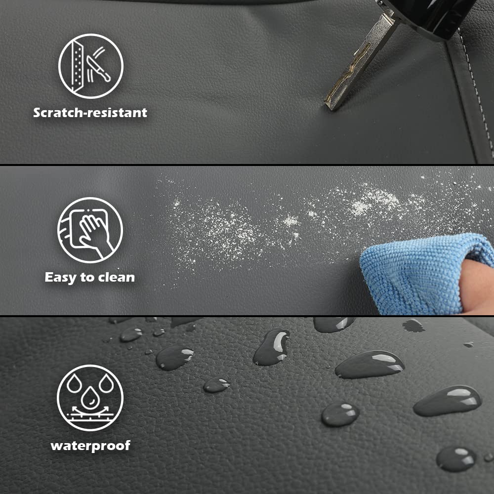 G-PLUS Leather Center Console Lid Armrest Jump Seat Cover Gray Compatible with 2013-2018 Dodge Ram