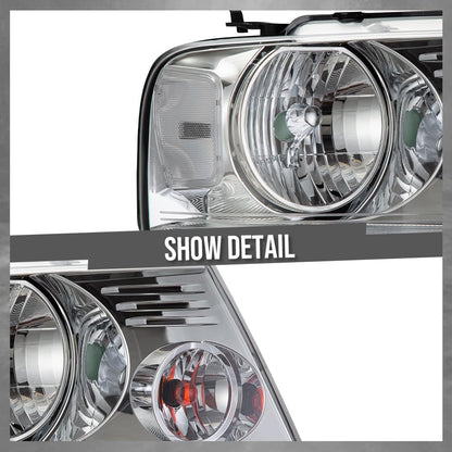 G-PLUS Headlights Fit 2004-2008 Ford F150,Fit 2006-2008 Lincoln Mark LT,NOT Fit 2004 F150 Heritage & Flareside Beds,Clear Lens Chrome Housing Clear ReflectorBumper Headlamps,faros delanteros