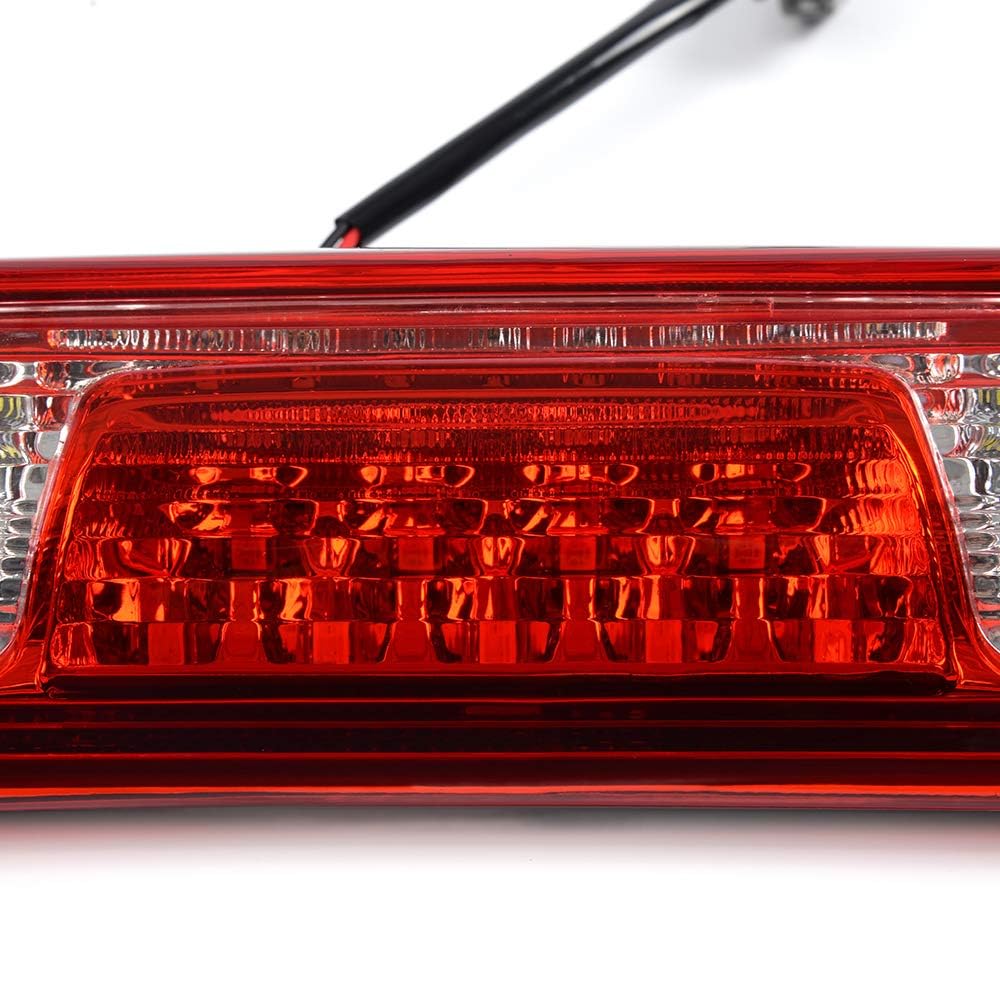 G-PLUS LED Third Brake Light, Compatible with Chevy Silverado/GMC Sierra 1500/2500HD/3500 2014-2018 Rear 3RD Cargo Led Tail Lamps (Red Clear Lens Chrome Housing) Tercera Luz De Freno