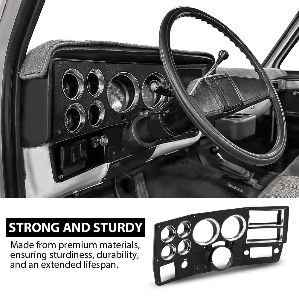 G-PLUS Dash Bezel Compatible with 1984-1987 Chevy GMC Truck Instrument Cluster Bezel w/Air Conditioning & Lower Column Cover (w/o Wiper Switch Hole) Replace for 14057869