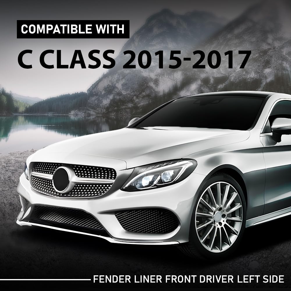 G-PLUS Fender Liners Front Driver Left Side Compatible with Benz C300 C350e C400 C43 C450 C63 AMG 4Matic Coupe Convertible Sedan Base 2015-2017 2056912900, MB1248192