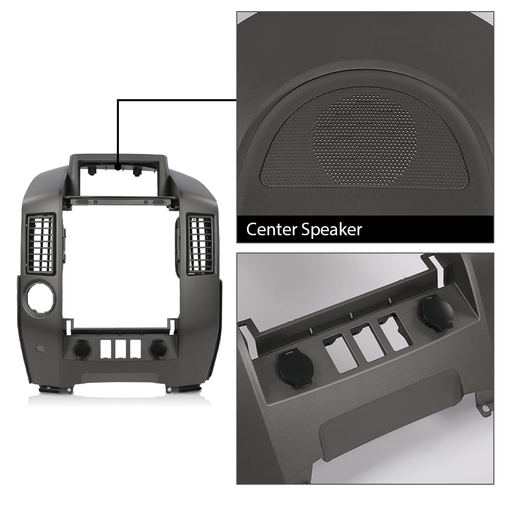 G-PLUS Dash Center Console Instrument Panel Lid Bezel Compatible with Nissan Armada SE LE SE 2005-2006/Pathfinder Armada SE LE 2004/Titan SE LE XE 2004-2015 w/Center Speaker&Cigarette Lighter