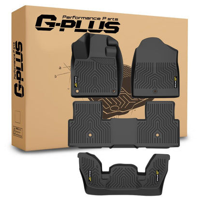 G-PLUS Heavy Duty TPE Floor Mats Cargo Liner Fit for Honda Pilot 2023 2024 2025 All Weather Full Cover Protection 1st & 2nd & 3rd Row Liner TPE Car Floor Cargo Liners Black,Alfombras para carro