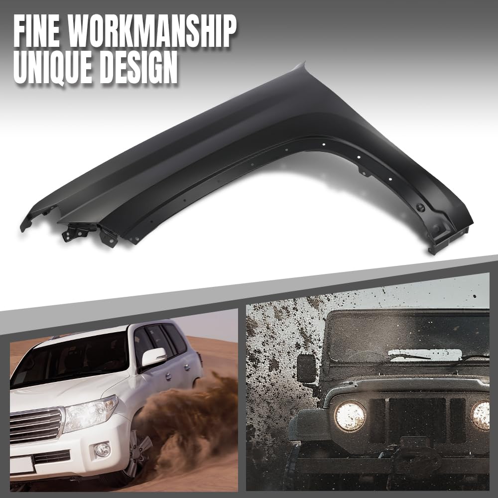 G-PLUS Front Driver Left Side Fender Compatible with Chevy Silverado 2500 HD 3500 HD 2020-2023 84581166, GM1240424 Black