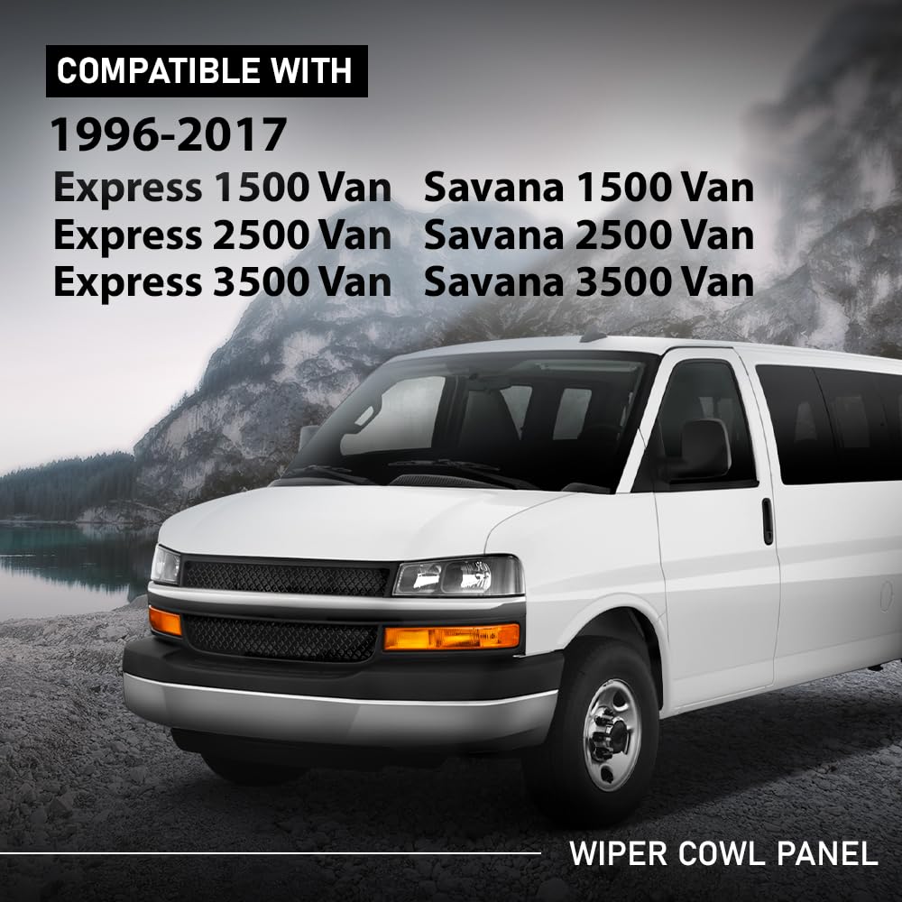 G-PLUS Windshield Wiper Cowl Vent Cover Left Side Compatible with Chevy Express 1500 2500 3500 Van 1996-2017,Compatible with GMC Savana 1500 2500 3500 Van 1996-2017 25826329