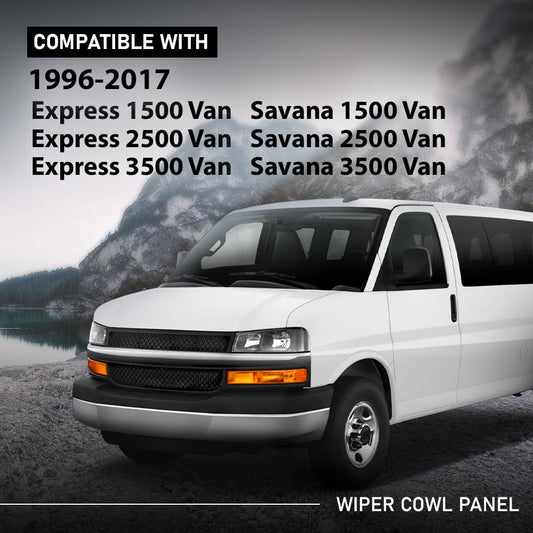 G-PLUS Windshield Wiper Cowl Vent Cover Left Side Compatible with Chevy Express 1500 2500 3500 Van 1996-2017,Compatible with GMC Savana 1500 2500 3500 Van 1996-2017 25826329