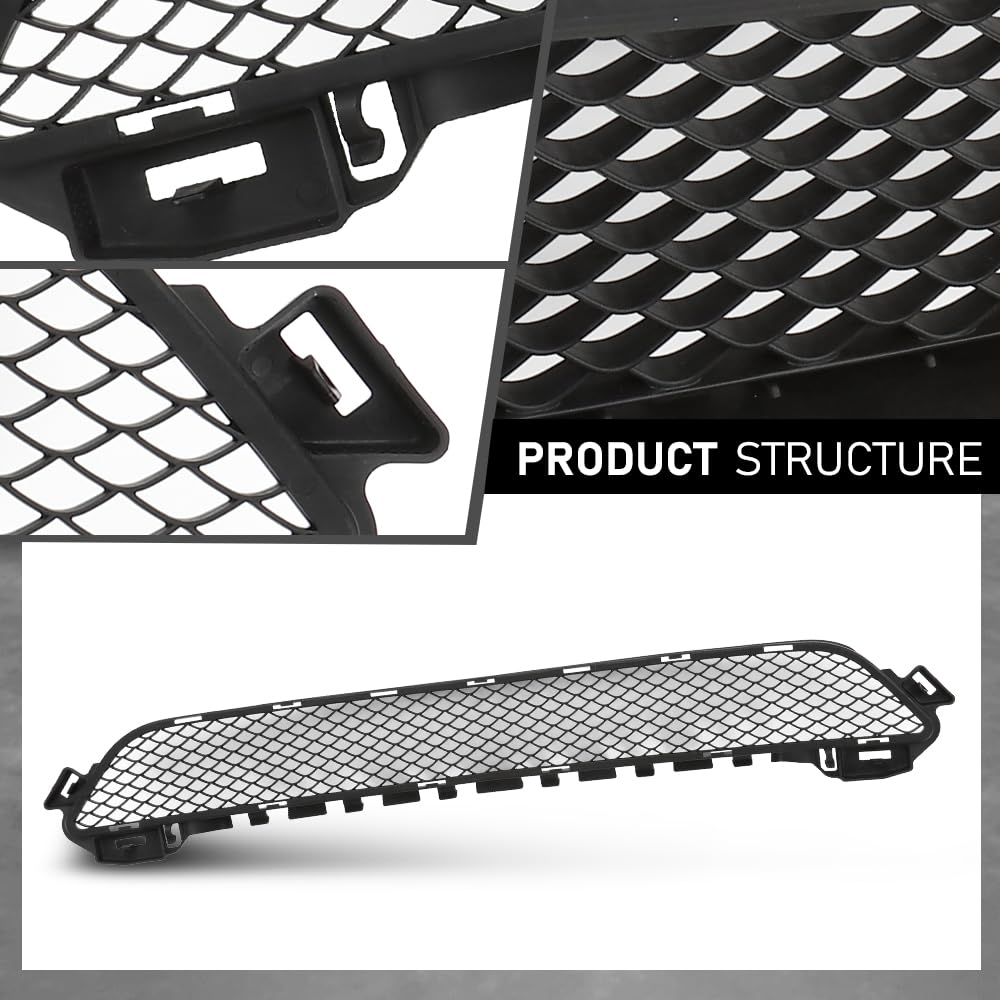 G-PLUS Front Lower Bumper Face Bar Grille, Compatible with Benz C300 C400 2015-2018, 2058850423, MB1036144