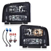 G-PLUS Headlights Fit Ford F250 F350 F450 F550 Super Duty 1999-2004,Not Fit w/Factory Sealed Beam Headlights,Smoky Lens Black Housing Clear ReflectorBumper Headlamps,faros delanteros