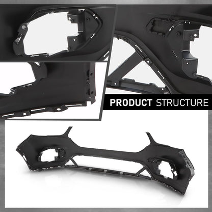 G-PLUS 1PC Front Bumper Cover w/Brackets Compatible with Ford Escape 2017 2018 2019, GJ5Z-17757-APTM, GJ5Z-17C947-AA, GJ5Z-17C947-AB, Black