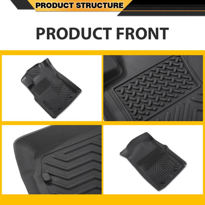 G-PLUS TPE Cargo Liners Black Compatible with Toyota Tacoma Double Cab 2005-2015 All Weather Full Cover Protection 1st & 2nd Row Floor Liner