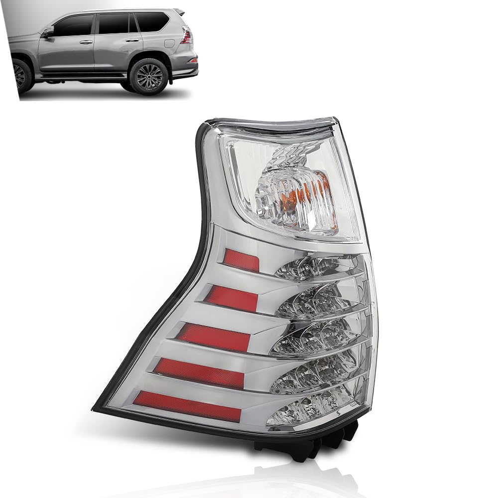 G-PLUS LED Rear Left Side Tail Light Assembly Rear Brake Lamp Taillight Compatible with LX GX460 2014-2023 8156160B11, LX2818116 Black