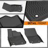 G-PLUS Floor Mats 3PCS Fit for Toyota Tundra CrewMax Cab 2022 2023 2024 2025 2026 TPE Custom Fit All Weather Front & Rear Row Floor Liners Black Alfombras para Carro