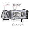 G-PLUS LED Light Strip Headlights w/o Bulbs Fit Dodge Ram 1500 1994-2001/Dodge Ram 2500 3500 1994-2002 w/o Bulbs Clear Lens Chrome Housing Clear Reflector Bumper Headlamps,faros delanteros Assembly