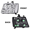 G-PLUS Headlights Assembly Compatible with Chevy Tahoe Subarban Avalanche 2007-2014 Set Pair Bumper Corner Headlamps Left & Right Clear Lens Chrome Housing Clear Reflector,faros delanteros