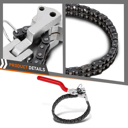 G-PLUS Heavy-Duty Ratcheting Chain Wrench Fit Oil Filter Change Pipe Fittings 60-160mm Black
