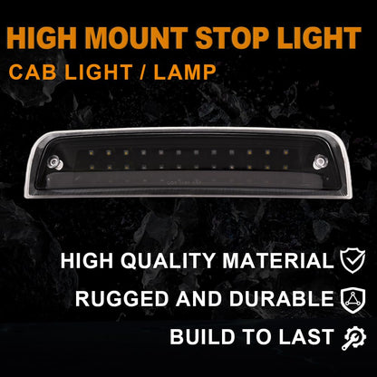 G-PLUS High Mount Dual Row LED 3rd Third Brake Light Compatible with Dodge Ram 1500 2009-2017 / Ram 2500 3500 2010-2017 High Mount Stop Cargo Lamps Assembly Black Housing
