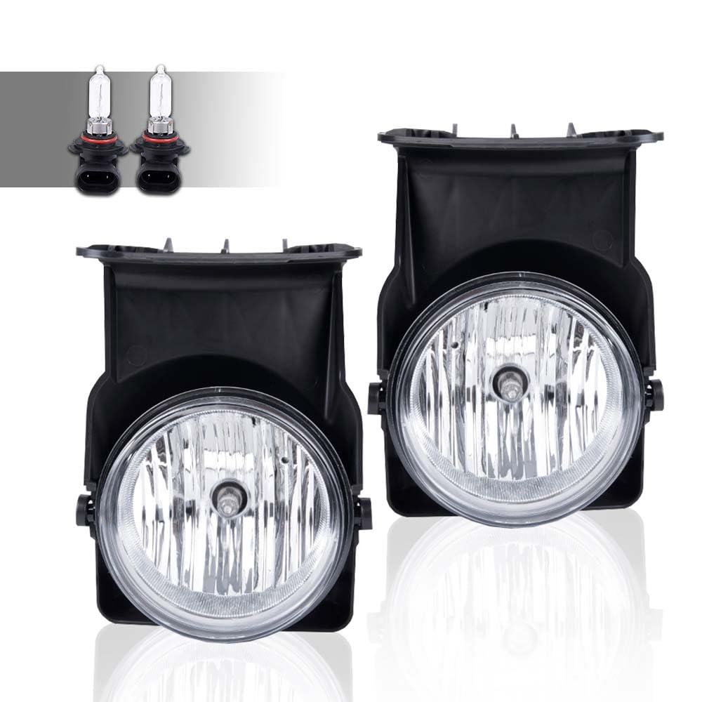 G-PLUS Bumper Fog Lights Compatible With GMC Sierra 1500 2500 3500 2003-2006 Pickup Clear Driving Fog Lamps W/o Wiring Kit Left+Right Side Clear Lens