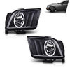 G-PLUS LED DRL Headlights, Compatible with Ford Mustang 2005 2006 2007 2008 2009 Bumper Headlamps, Clear Lens Black Housing Amber Reflector Left & Right,faros delanteros