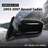 G-PLUS Power Mirror Left Driver Side Compatible with Honda Accord Sedan 4-Door 2003-2007 Manual Folding 3-Pin HO1320152 76250SDAA13ZA Glossy Black