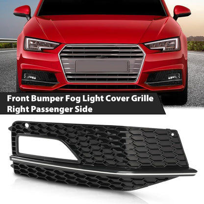 G-PLUS Fog Light Lamp Chrome Cover Bezel Right Side Compatible with Audi A4 S-line S4 2013-2015/ Only fit for S-line bumpers/Not fit Standard bumpers 8K0807682L, 8K0807682N Black