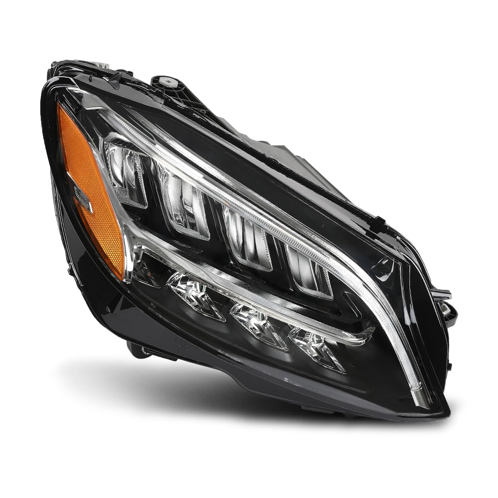 G-PLUS LED Headlight Right Passenger Compatible with Benz C300 C43 W205 2019 2020 2021 2059066004, 2059066104 Black