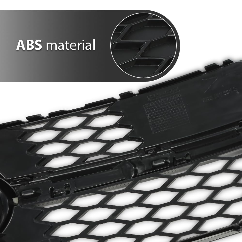G-PLUS Front Bumper Fog Light Grill Grille Cover w/Silver Ring Compatible with Audi SQ5 / Q5 S-Line 2013-2017 8R0807681M, 8R0807682J