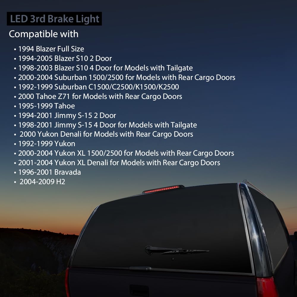 G-PLUS Led 3rd Third Brake Light Compatible with Chevy Blazer S10 1994-2005/Fit Suburban Yukon 1992-2004/Fit Chevy Tahoe 1995-2000/Fit GMC Jimmy 1994-2001/Fit GMC Yukon 1992-2004