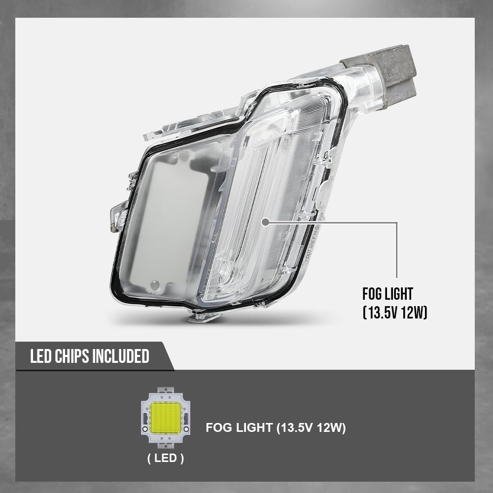 G-PLUS LED Front Fog Light Lamp Driving Light Left Driver Side Compatible with Volvo XC60 2014-2018 31364330 White