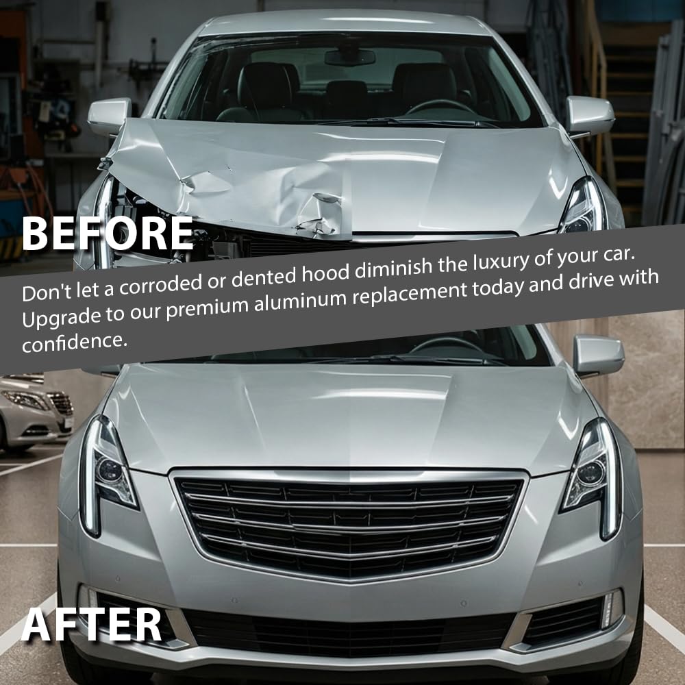 G-PLUS Hood Panel Compatible with Cadillac XTS 2018-2019 84448649, GM1230480 Gray