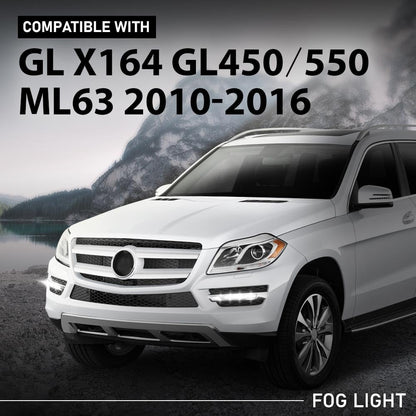 G-PLUS Left LED DRL Daytime Running Fog Light, Compatible with Benz GL-Class X164 GL320 GL350 GL450 GL550 ML63 X166 2007-2013, Driver Side, 1649060351