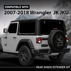 G-PLUS Rear Shock Extender Kit for Jeep Wrangler JK JKU 2007-2018 Front View