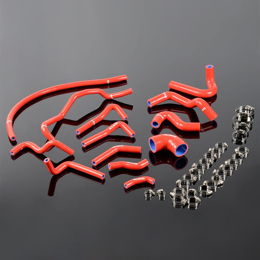 G-PLUS Silicone Ancillary Coolant Breather Hoses Kit Compatible With Mazda MX5 MK1 1.6 1989-1998,Red