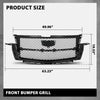 G-PLUS Front Bumper Grille Assembly Compatible with Cadillac Escalade 2021-2023 84830289 Gloss Black
