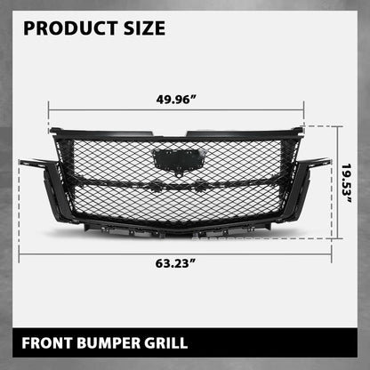 G-PLUS Front Bumper Grille Assembly Compatible with Cadillac Escalade 2021-2023 84830289 Gloss Black