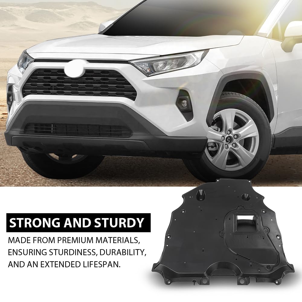 G-PLUS Front Center Undercar Shield Engine Splash Shield Compatible with Toyota RAV4 2019-2024 5110042010, TO1228295, 51100-42010, 51100 42010 Black