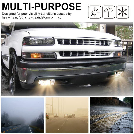 G-PLUS Fog Lights Lamp Left Right Compatible With 1999-2002 Chevy Silverado 1500/2500/Fit 2001 2002 Chevy Silverado 3500/Fit 2000-2006 Tahoe Suburban faros antiniebla(Yellow)
