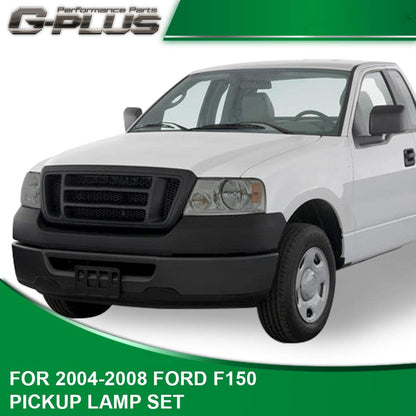 G-PLUS Front Headlight Lens Cover Compatible with 2004-2008 F150/06-08 Lincoln Mark LT, Left & Right Side (Smoky Lens)