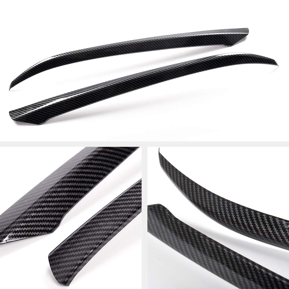 G-PLUS Carbon Fiber Front Bumper Lip Upper Grill Molding Trim Cover + 2Pcs Eyelid Cover Set, Compatible with Honda Accord 10th Gen Sedan 2018-2020, 3pcs