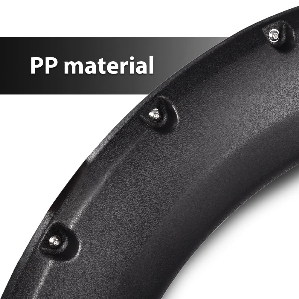 G-PLUS 4PCS Fender Flares Compatible with Ford F150 2004-2008 with 66.0" / 67.0" / 78.0" / 96.0" Bed Length (Not Fit Heritage Models) Wheel Opening Molding Arch Trim, Textured Riveted Style