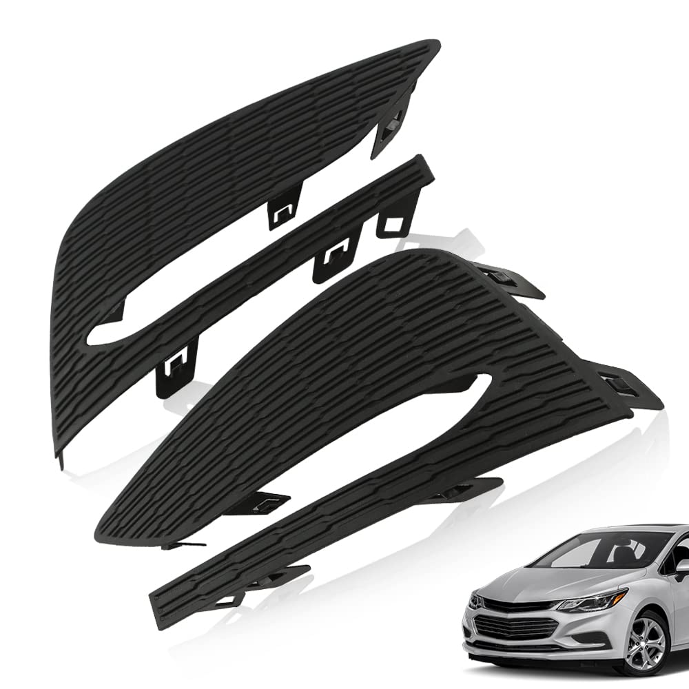 G-PLUS Fog Light Cover Cap Compatible with Chevy Cruze 2016 2017 2018 Black Left and Right Side Front Fog Lights Lamps Cover Frame (no fog lamp hole)