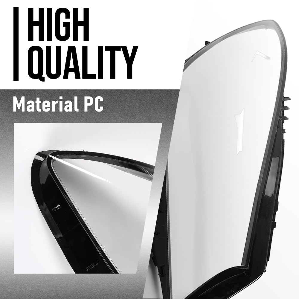 G-PLUS Headlight Lens Cover Compatible with Benz GLC-Class W253 CLA250 CLA45 AMG 2016-2019 Left & Right Front Headlamp Lens Cover Clear