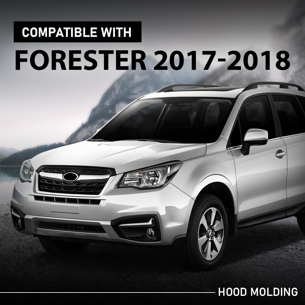 G-PLUS Hood Molding Trim Compatible with Subaru Forester 2017 2018 17 18 91121SG210, SU1235102