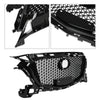 G-PLUS Front Bumper Upper Grille Compatible with Mazda 3 Axela 2017-2018 Honeycomb Mesh Grill ABS Painted Glossy Black